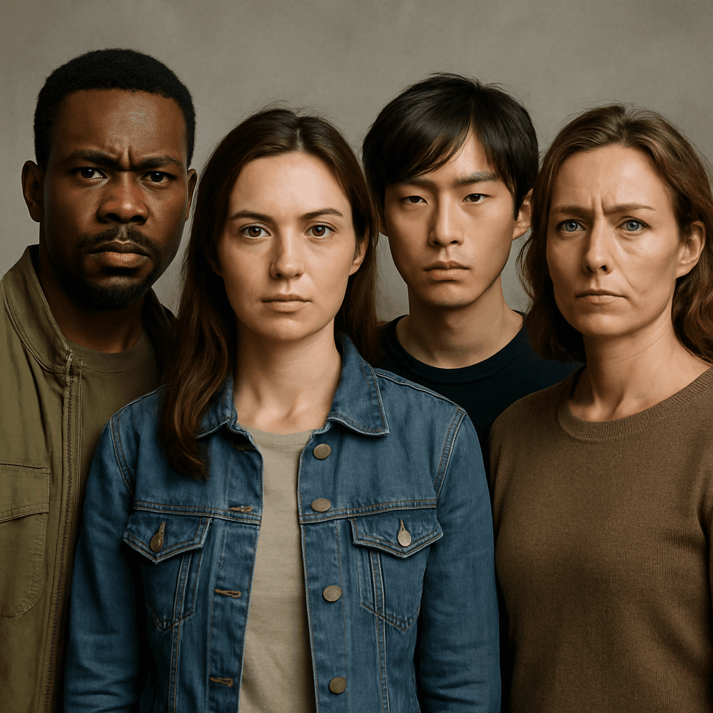 crie para mim uma imagem de personagens realistas