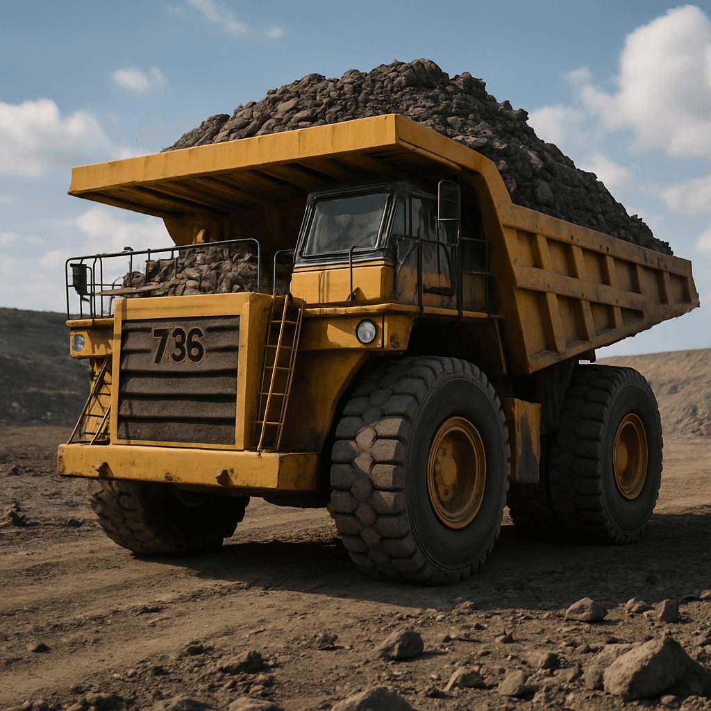 aurora gere uma imagem de caminhão de mineração para mim