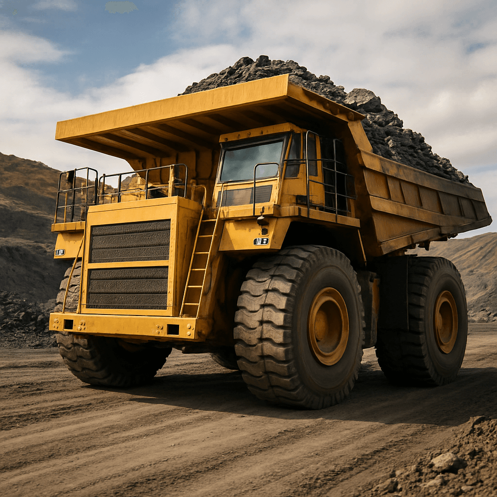 crie uma imagem de caminhão de mineração