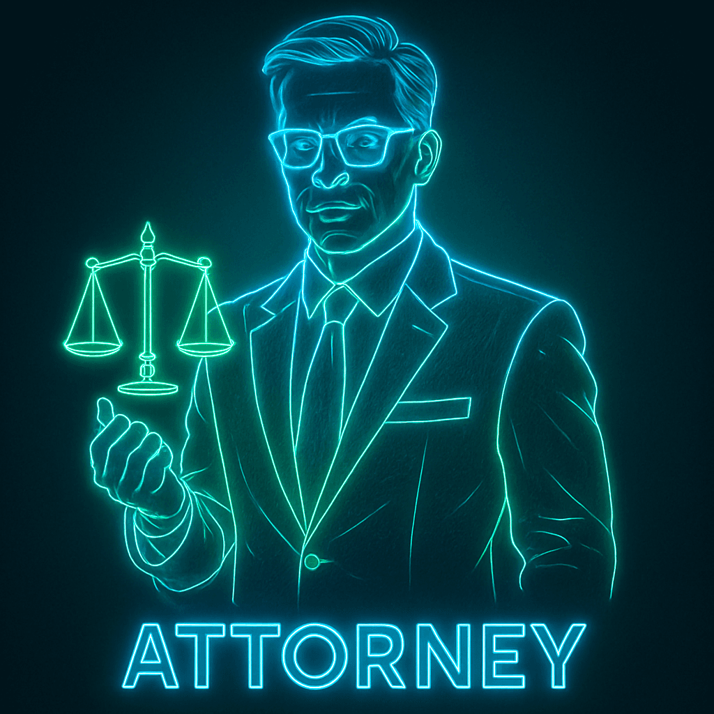 aurora crie uma imagem de advogado do futuro com linhas neon azul e verde , advogado humano