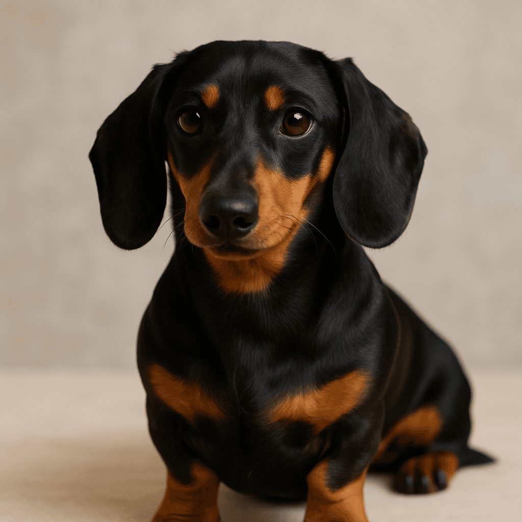 Crie dashund preto e caramelo