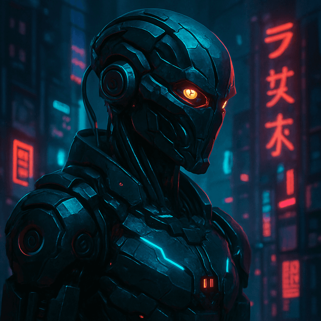 aurora cie para mim um robô cyberpunk