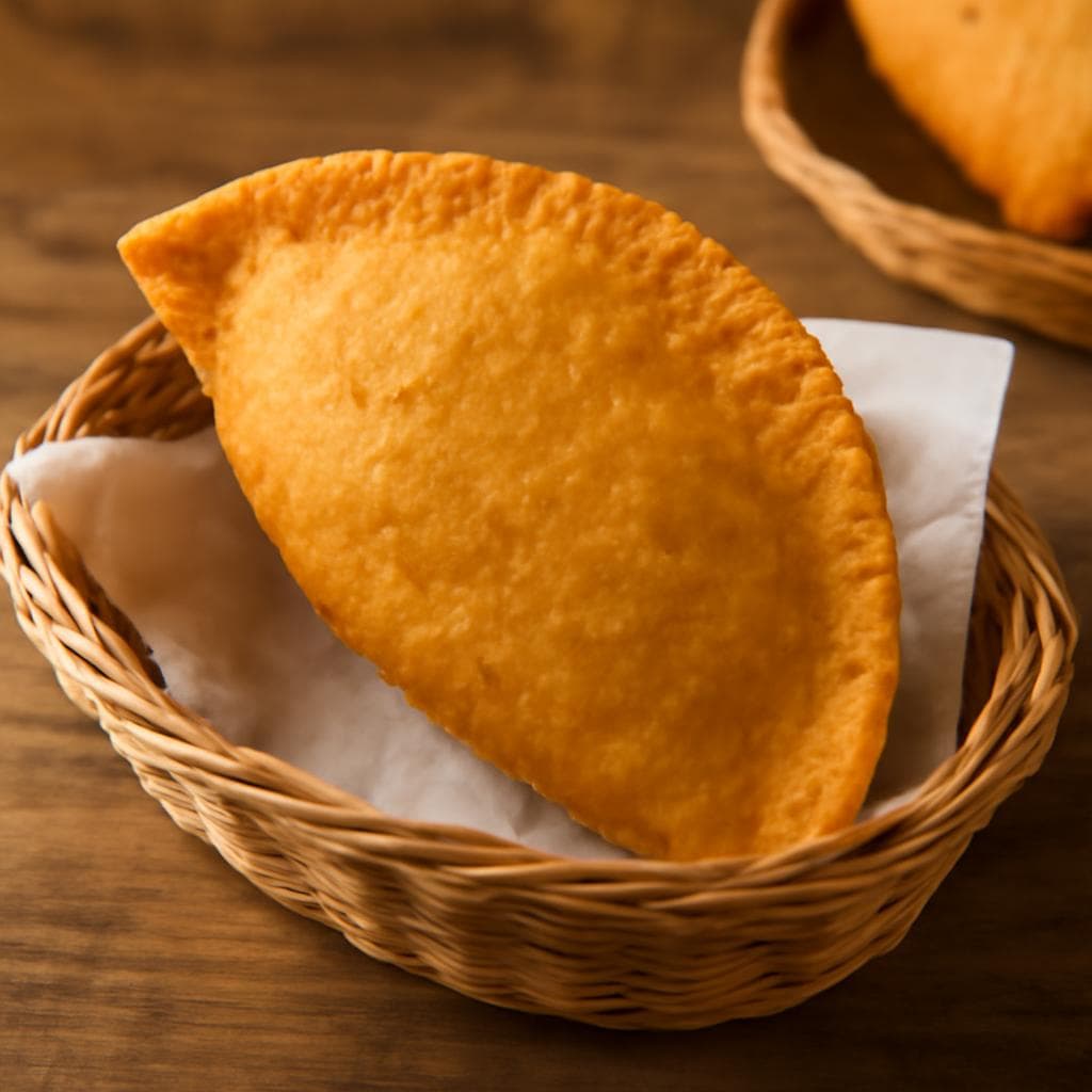 Crie para mim uma imagem real do famoso pastel de angu tradicao do Brasil