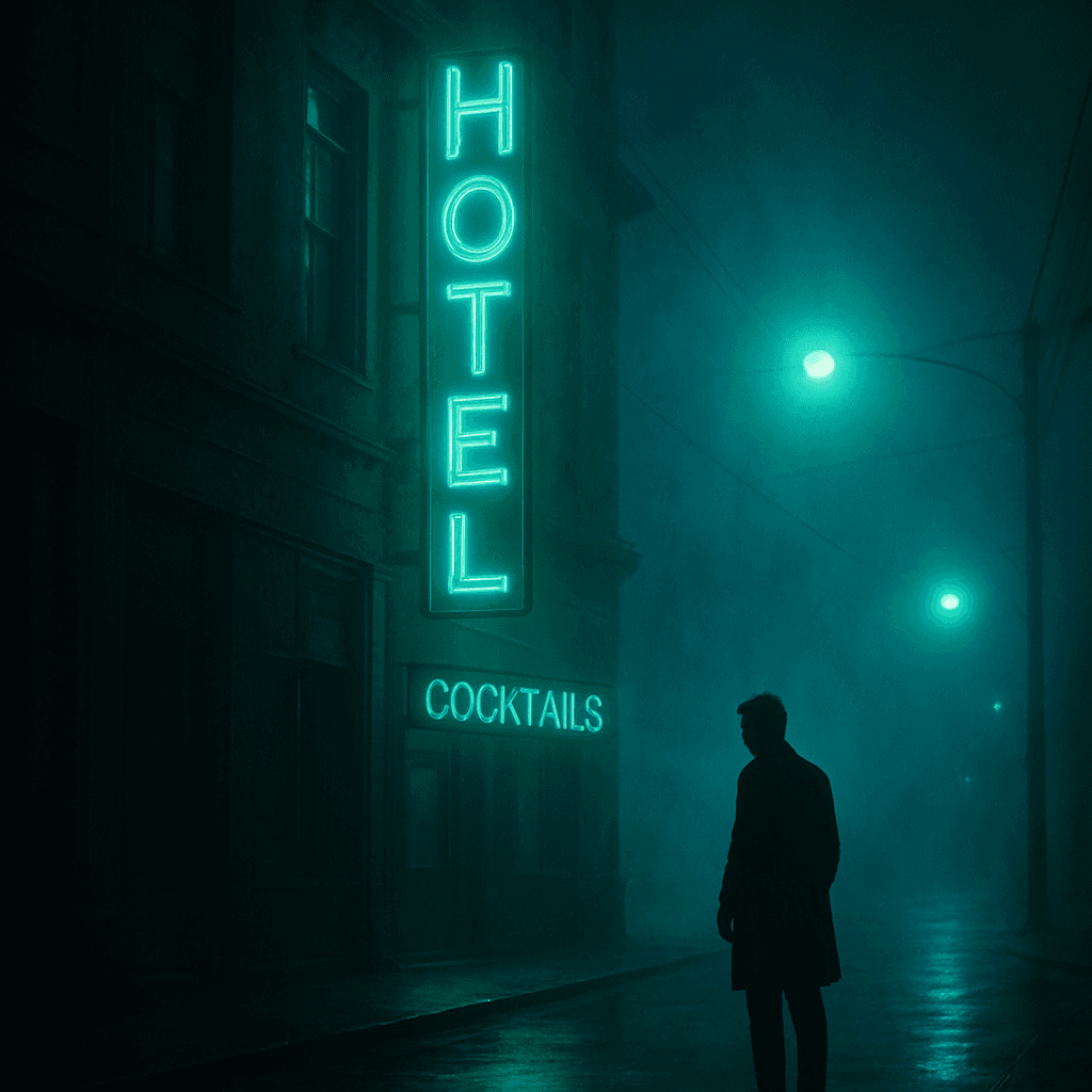 Crie uma imagem premium neon verde e azul com visual cinematográfico