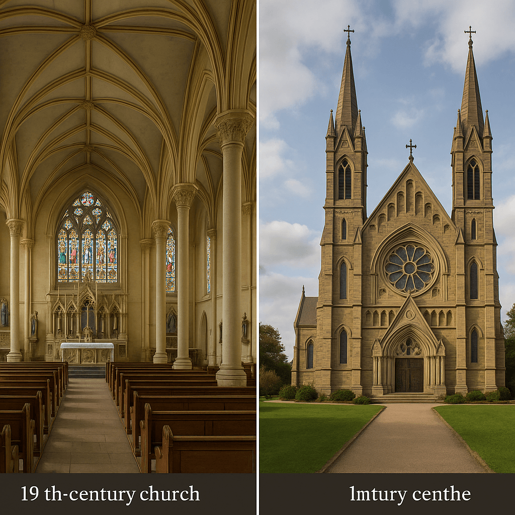 Crie para mim.imagem de igreja catolica do secuko 19 imagens por ddntro e por fora