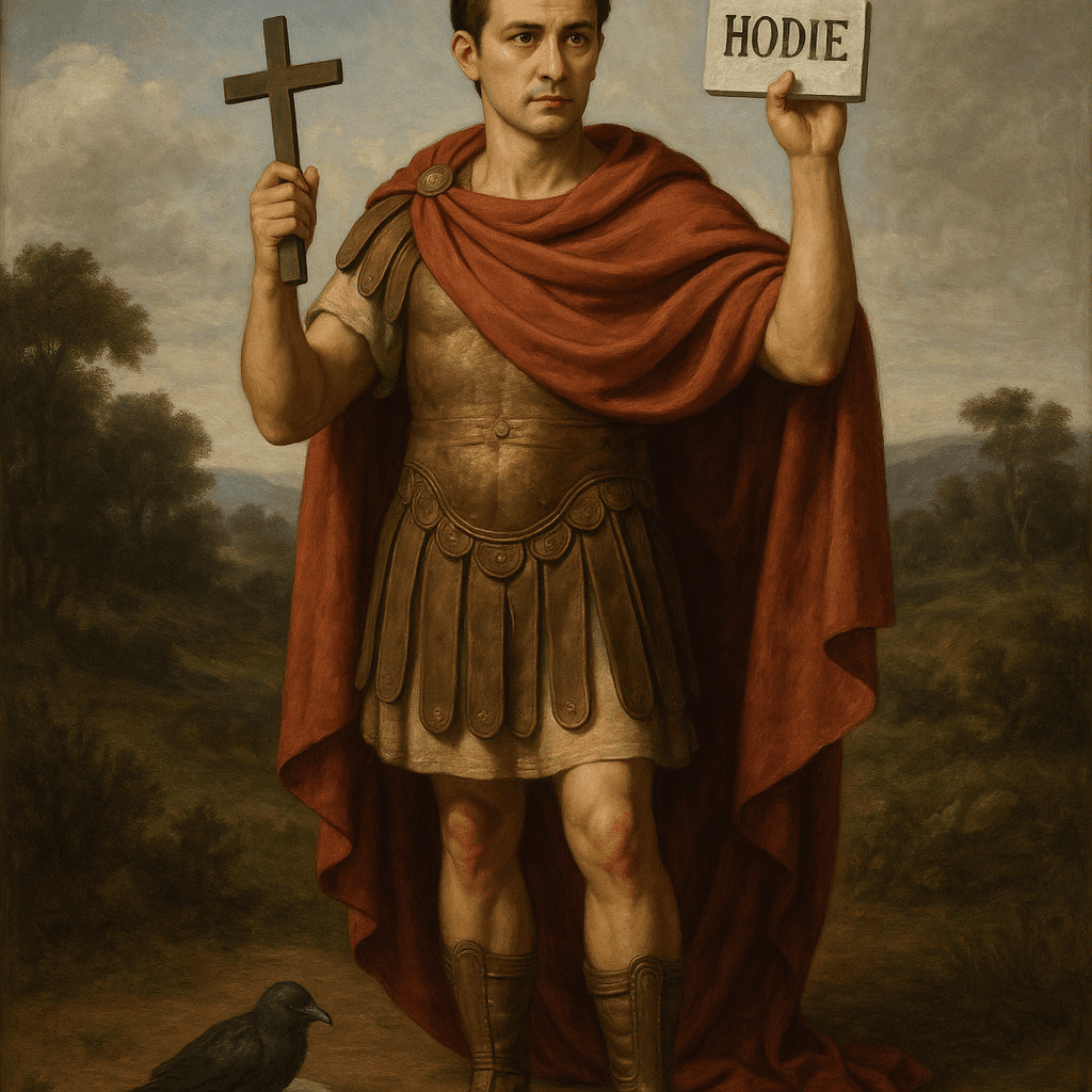 crie uma imagem de santo expedito o mais real possivel