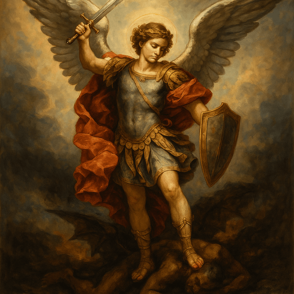 Crie uma imagem linda de sao miguel arcanjo