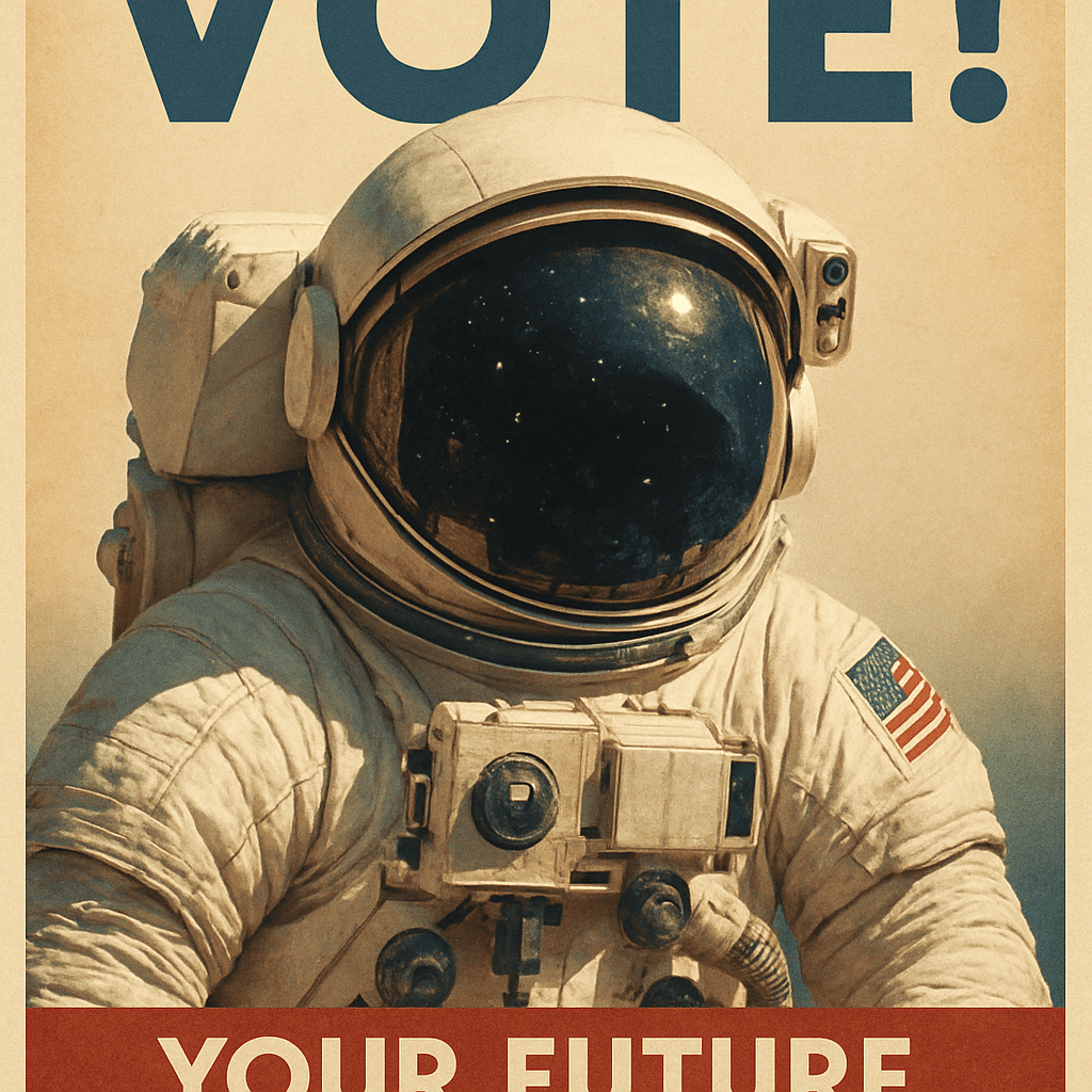 CRIE UMA IMAGEM DE UM ASTRONALTA E TRANSFORME EM CAMPNHA