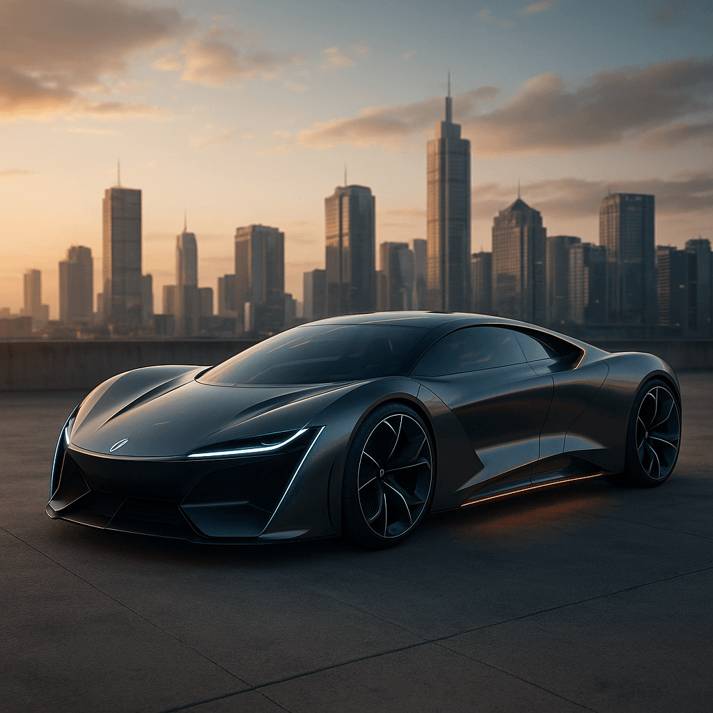 crie uma imagem de um carro futurista