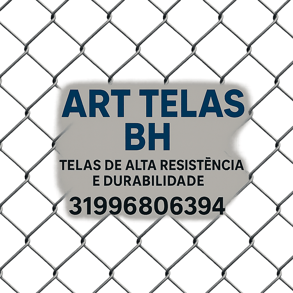 Imagem de tela alambrado com a logo ART TELAS BH telas de alta resistência e durabilidade telefone 31996806394