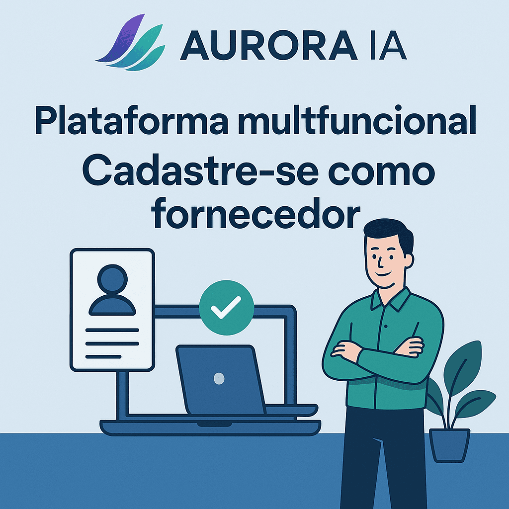 Crie uma imagem da aurora ia da plataforma multifuncional que hoje e um ecosistema entre e cadastre como
Fornecedor