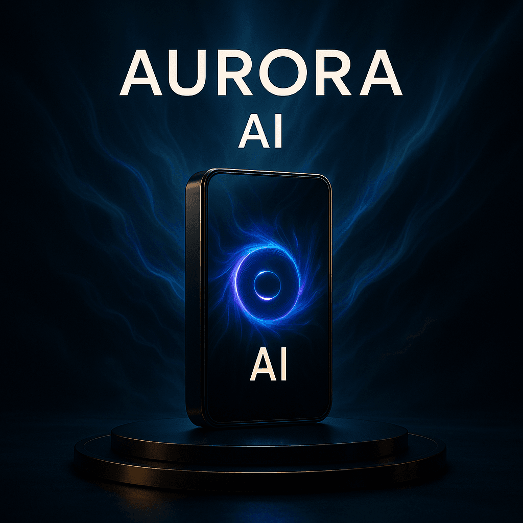 Criar uma imagem premium de campanha para a Aurora IA da plataforma ricardoiaoficial.com, com estética futurista, forte impacto visual, aparência publicitária de alto nível, beleza marcante, tecnologia elegante, luxo digital, composição cinematográfica, profundidade, iluminação bonita, alto contraste, refinamento premium e sensação visual encantadora. Contexto do pedido do usuário: gere outra variação dessa imagem mais impactante