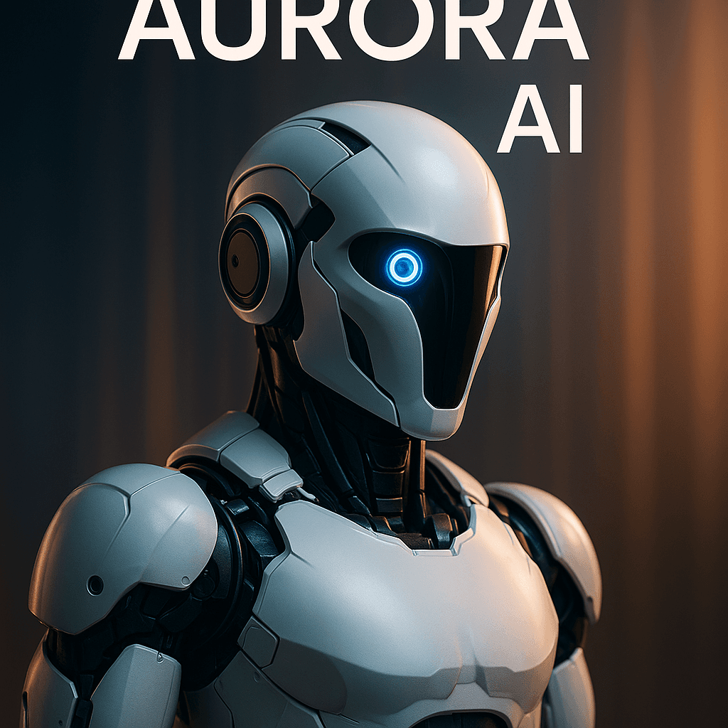 Criar uma imagem premium de campanha para a Aurora IA da plataforma ricardoiaoficial.com, com estética futurista, forte impacto visual, aparência publicitária de alto nível, beleza marcante, tecnologia elegante, luxo digital, composição cinematográfica, profundidade, iluminação bonita, alto contraste, refinamento premium e sensação visual encantadora. Contexto do pedido do usuário: Gerar imagem premium para anúncio auroa ia da plataforma ricardoiaoficial.com algo que encante o mundo imagem com um robo futurista branco maravilhoso